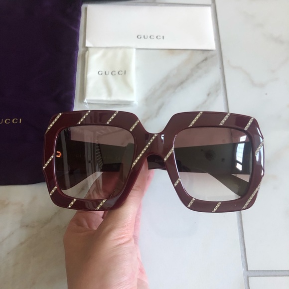 🔥NEW GUCCI SWAROVSKI CRYSTAL SUNGLASSES 🔥 - Picture 13 of 16